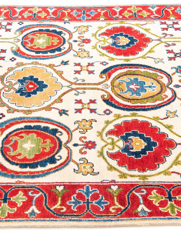 Detail image of  4' 10 x 7' 3  Hand Knotted Kazak Rug