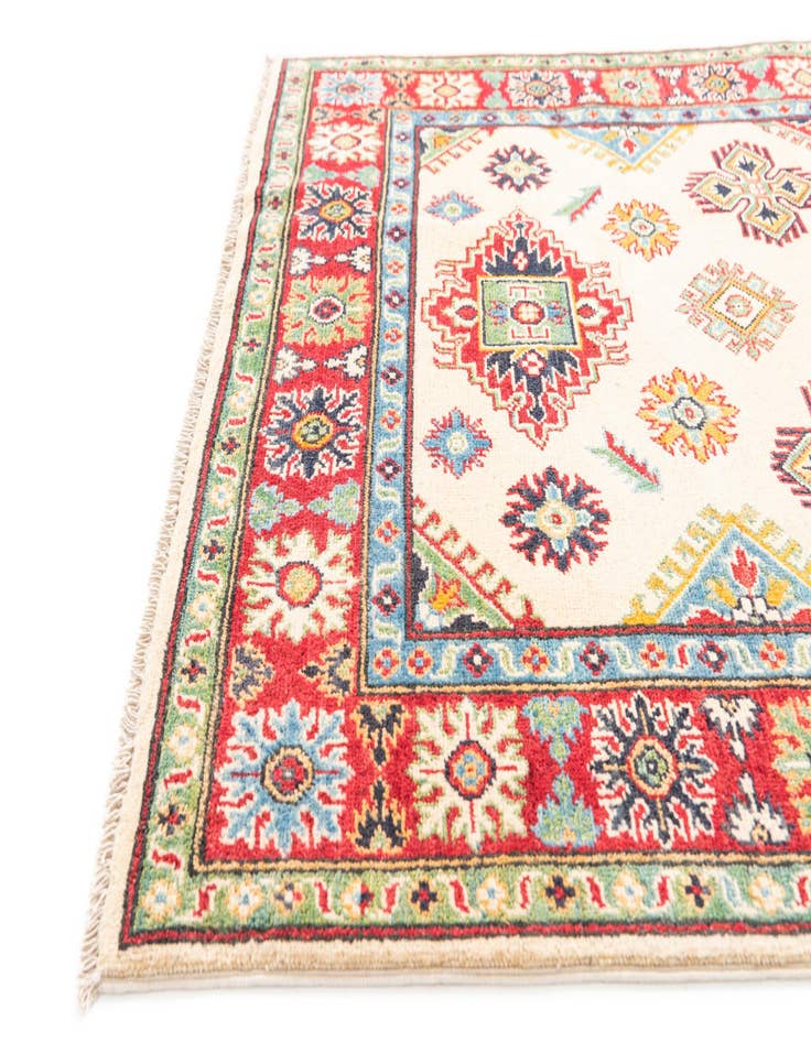 Detail image of  4' x 6' 1  Hand Knotted Kazak Rug