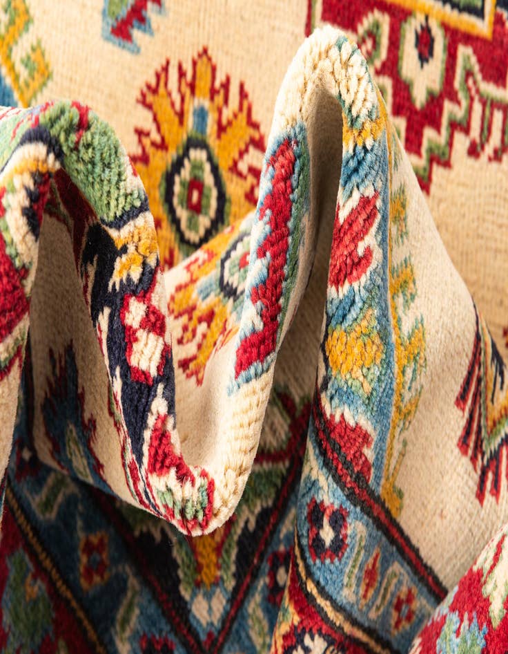 Detail image of  4' x 6' 1  Hand Knotted Kazak Rug