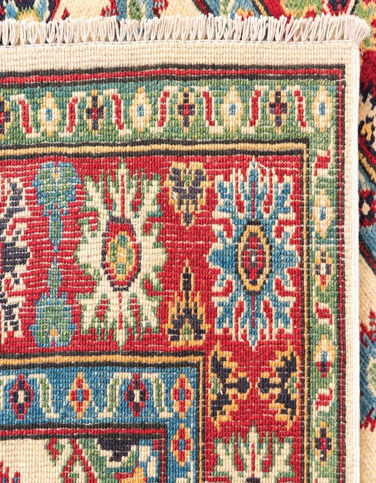 Detail image of  4' x 6' 1  Hand Knotted Kazak Rug