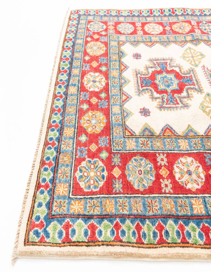 Detail image of  4' 1 x 6'  Hand Knotted Kazak Rug