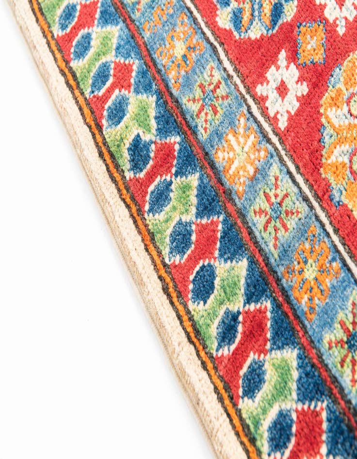 Detail image of  4' 1 x 6'  Hand Knotted Kazak Rug