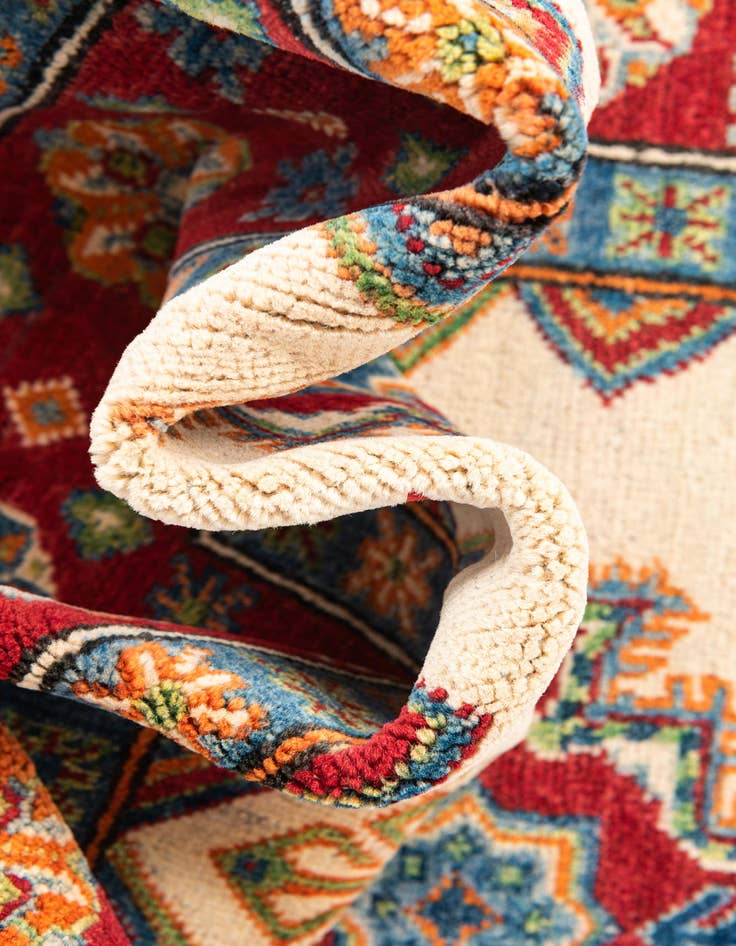 Detail image of  4' 1 x 6'  Hand Knotted Kazak Rug