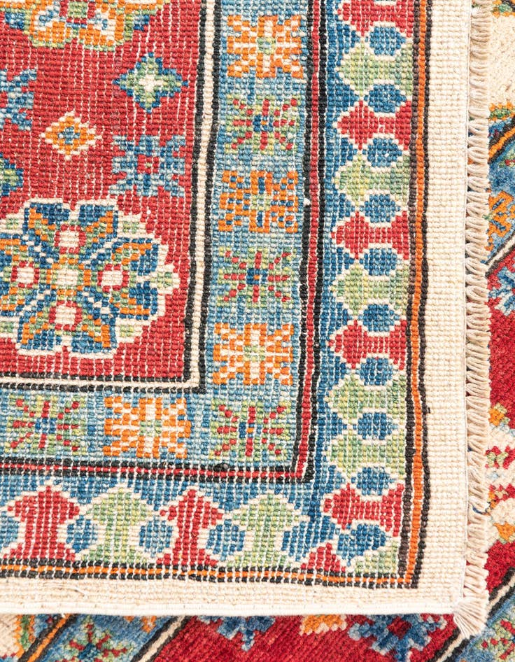 Detail image of  4' 1 x 6'  Hand Knotted Kazak Rug