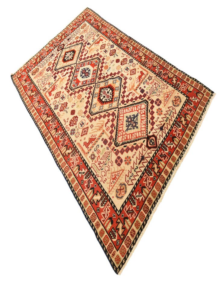 Detail image of  5' x 8'  Hand Knotted Kazak Wool Rug