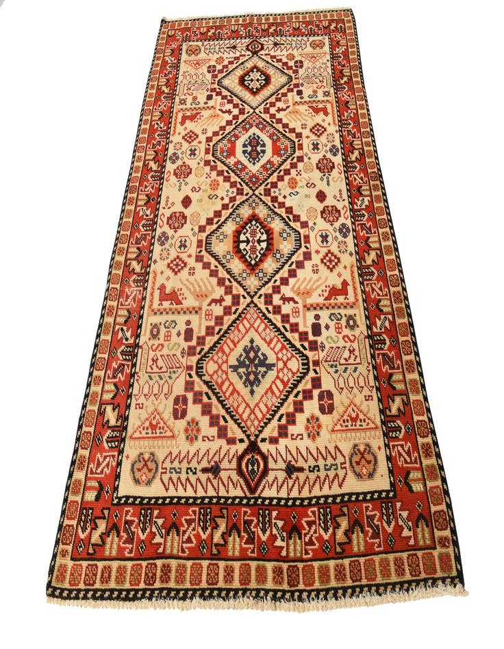 Detail image of  5' x 8'  Hand Knotted Kazak Wool Rug