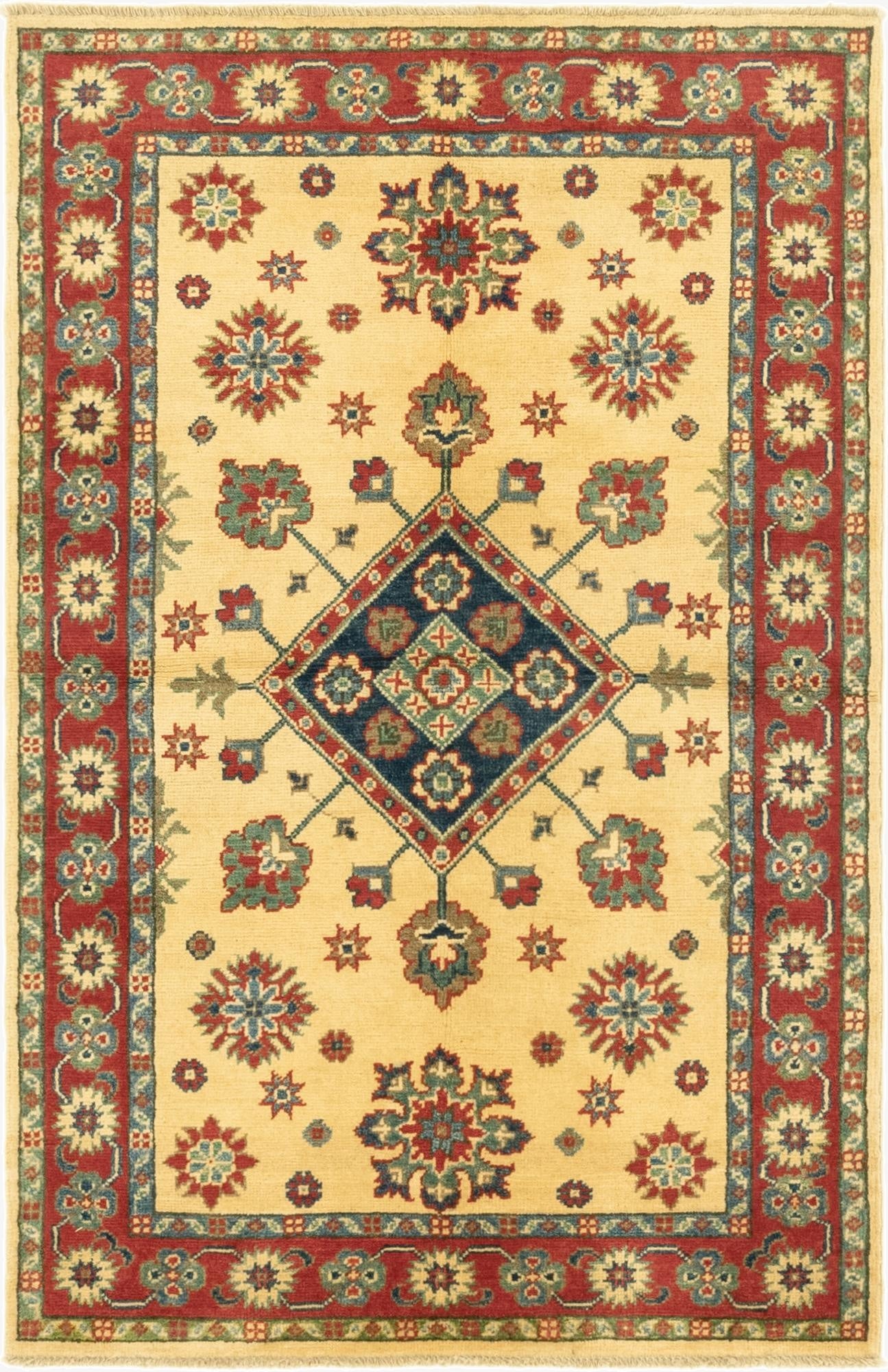  3' 5 x 5' 3  Hand Knotted Kazak Oriental Rug