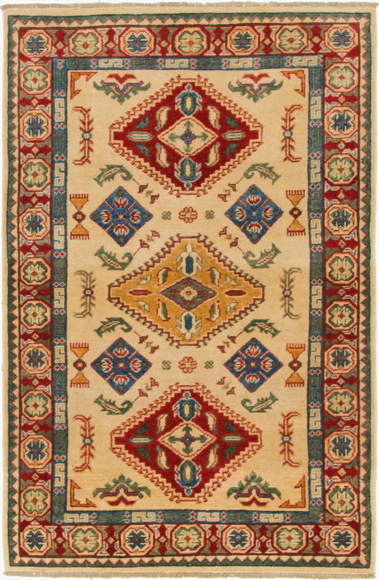  3' 2 x 5'  Hand Knotted Kazak Rug