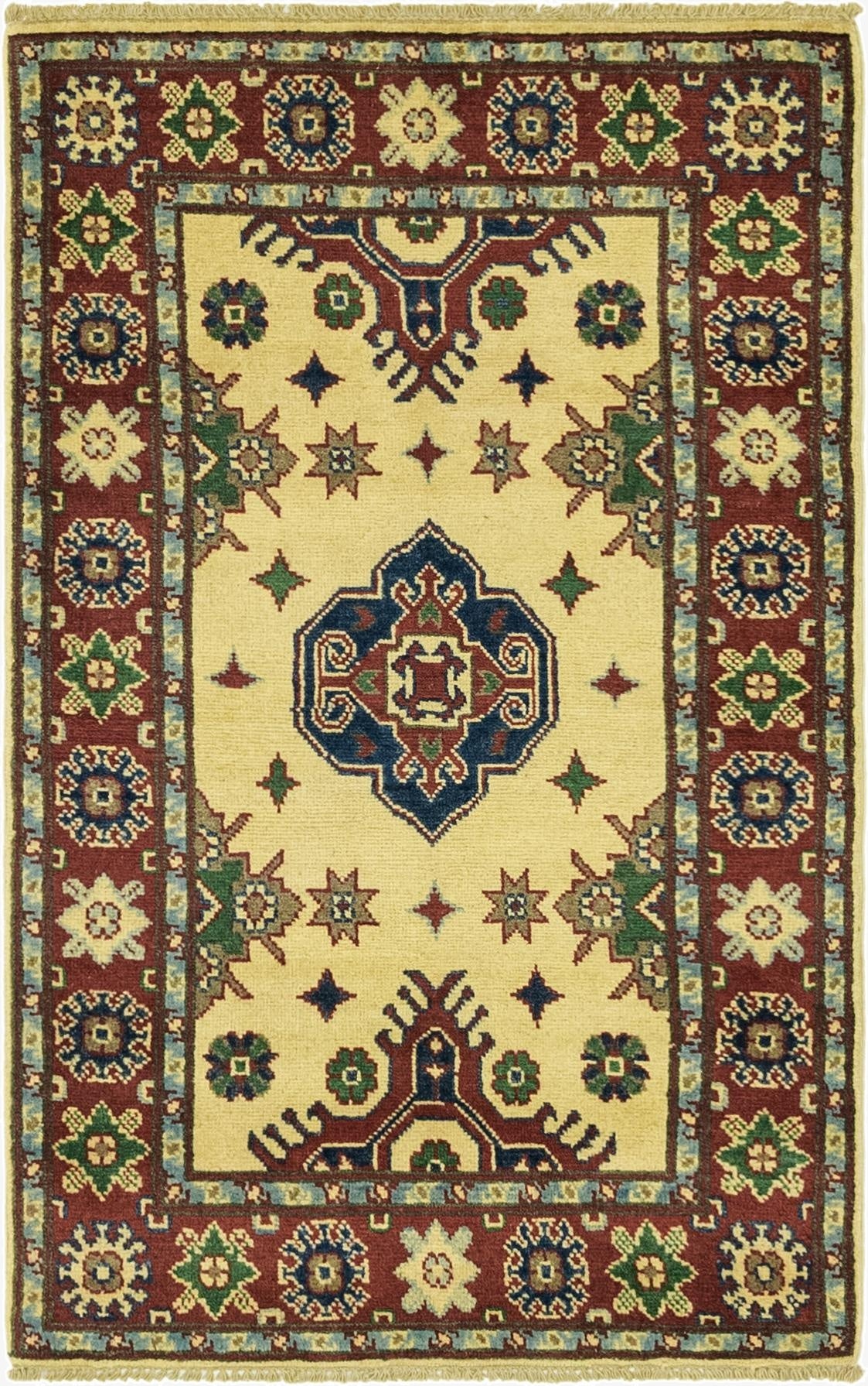  2' 6 x 4' 3  Hand Knotted Kazak Rug