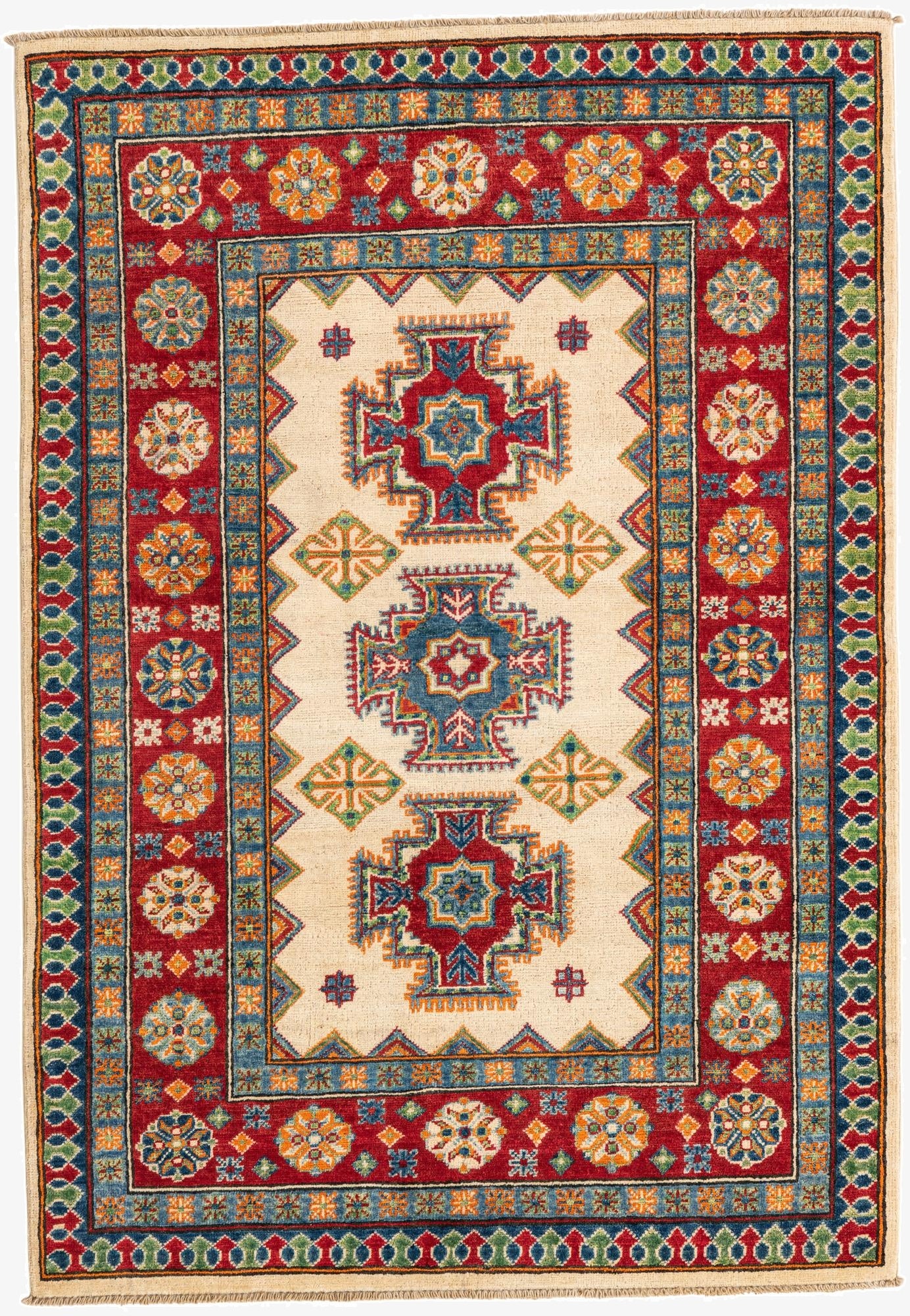 4' 1 x 6'  Hand Knotted Kazak Rug