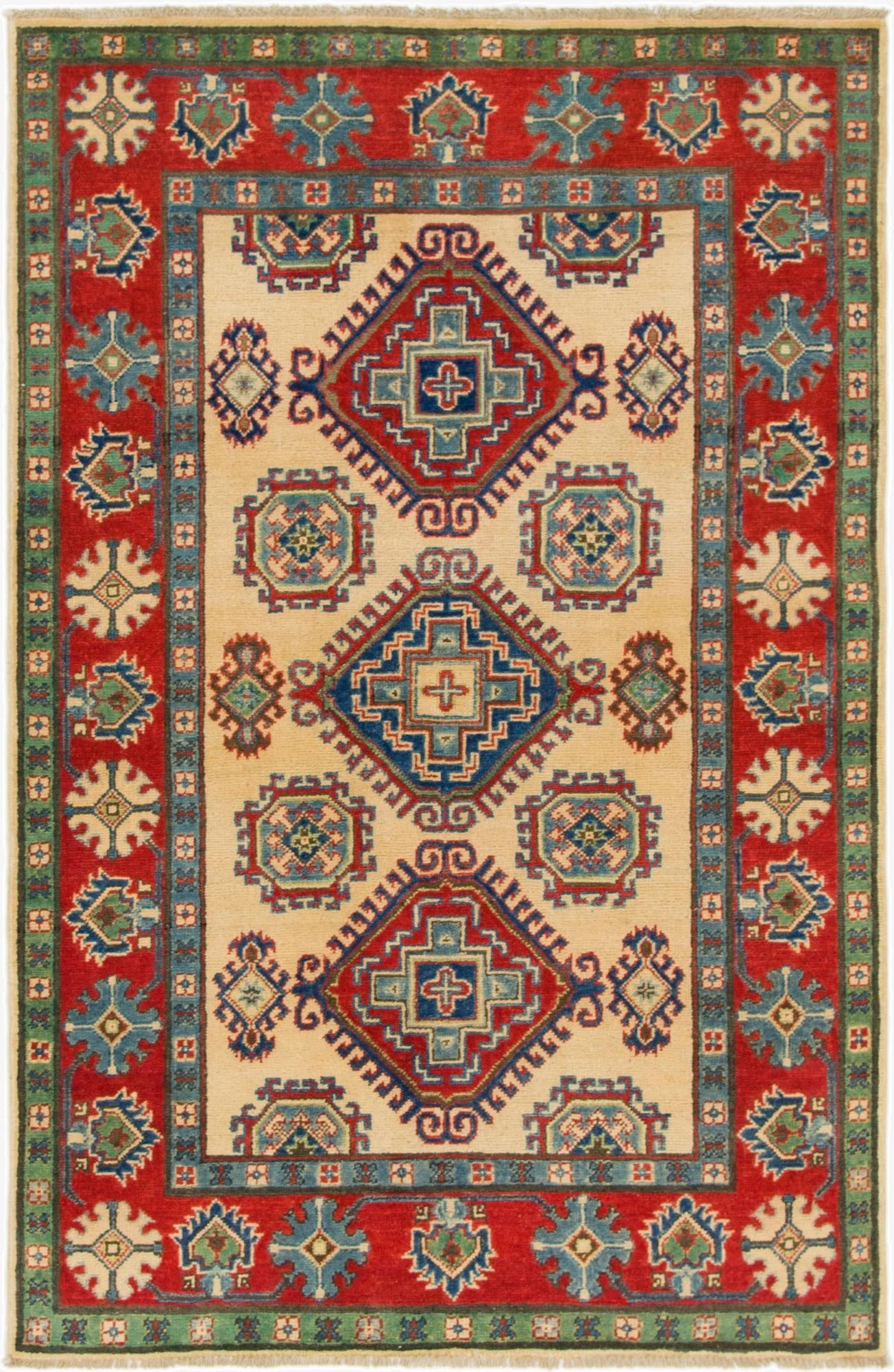  3' 10 x 5' 10  Hand Knotted Kazak Rug