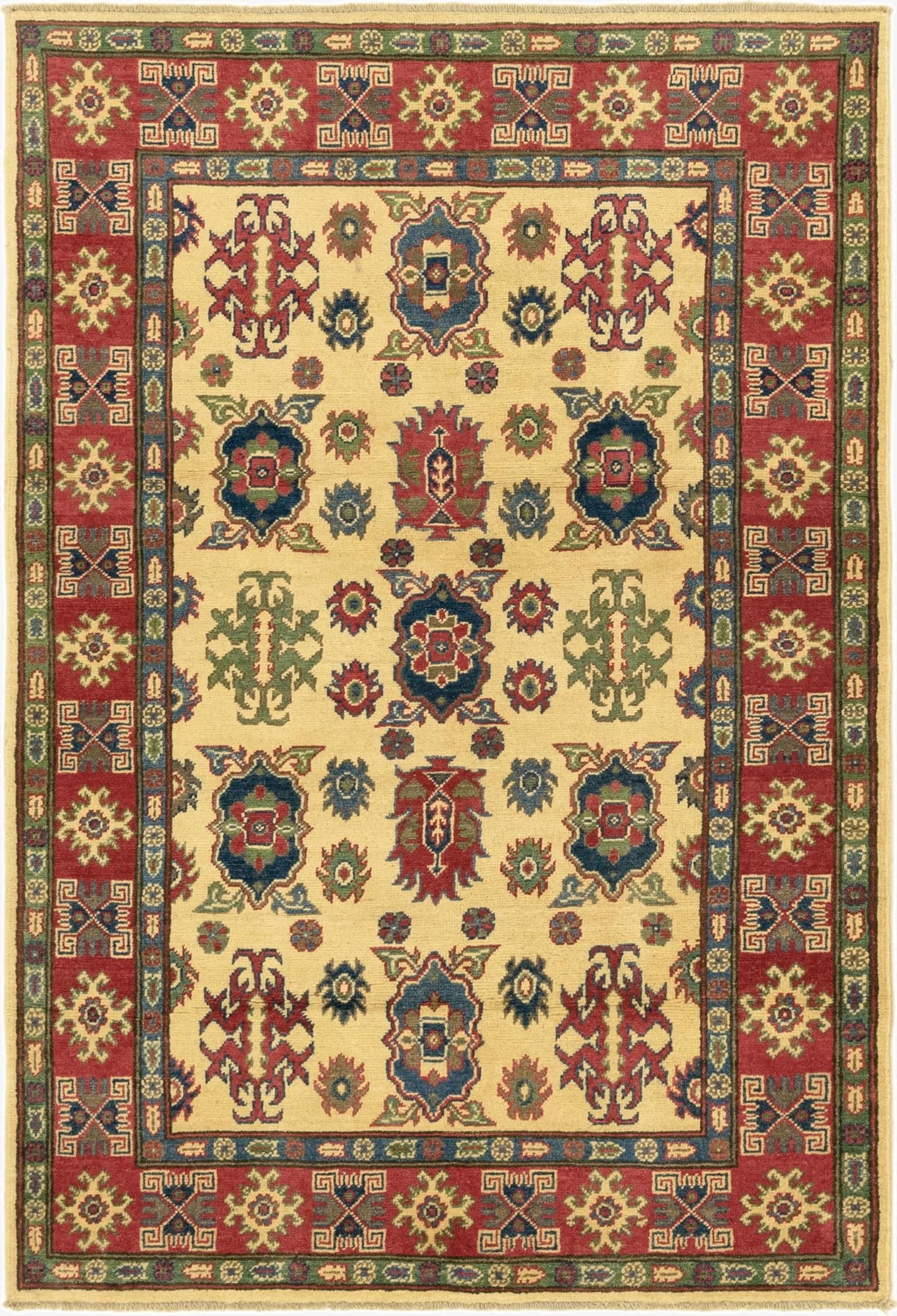  4' x 6'  Hand Knotted Kazak Rug