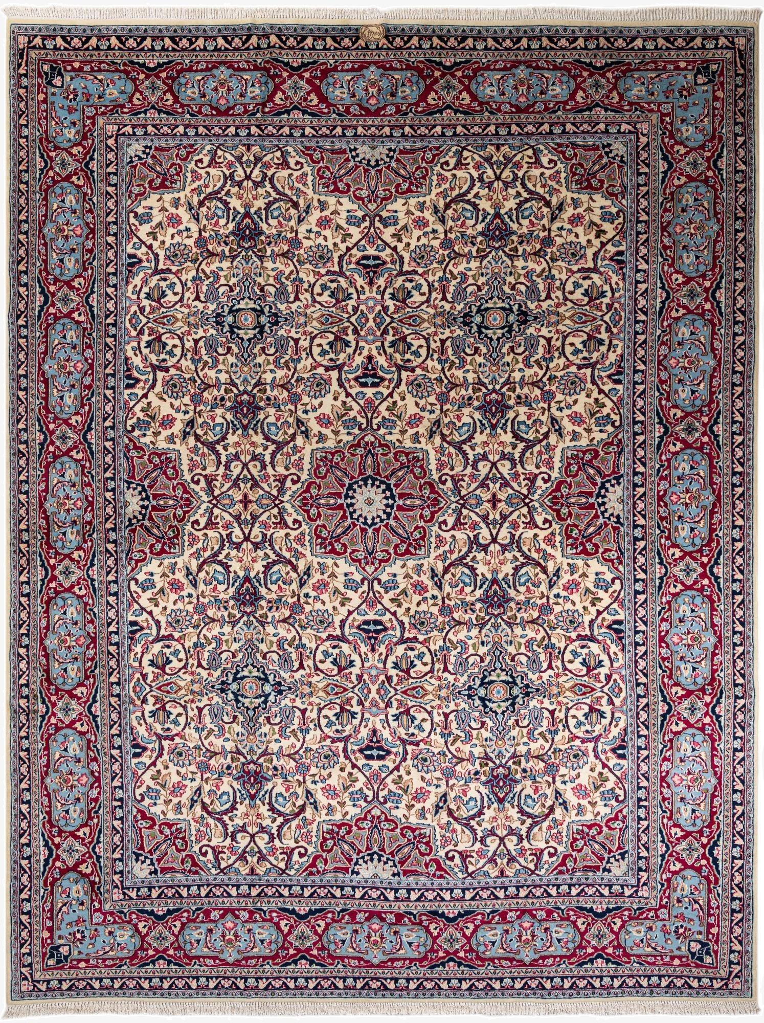  9' 10 x 13' 4  Hand Knotted Kerman Persian Wool Rug