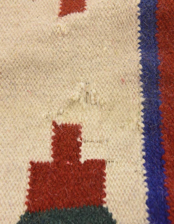 Detail image of  6' 6 x 8' 1  Hand Woven Kilim Dhurrie Wool Rug