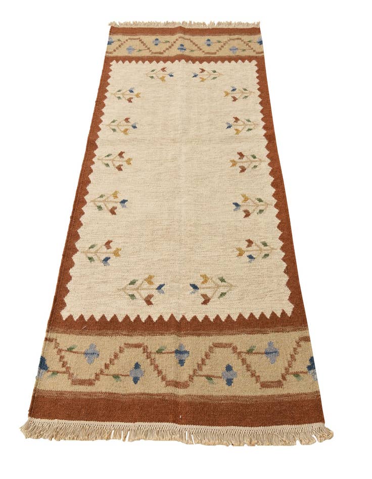 Detail image of  4' x 6'  Hand Woven Kilim Dhurrie Wool Rug