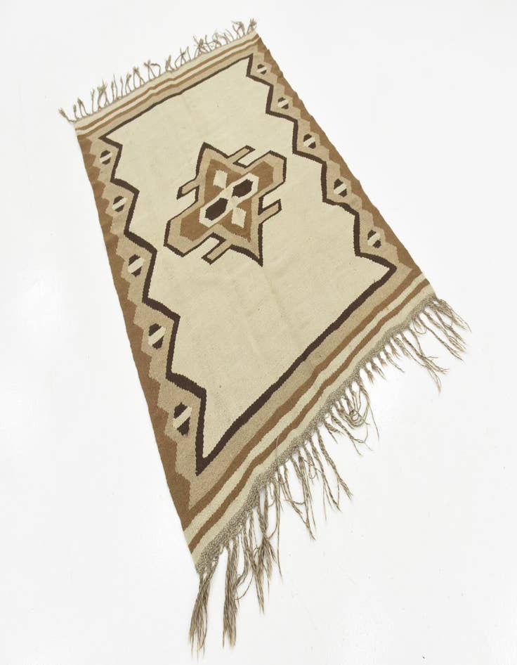 Detail image of  4' 7 x 6' 3  Hand Woven Kilim Fars Wool Rug