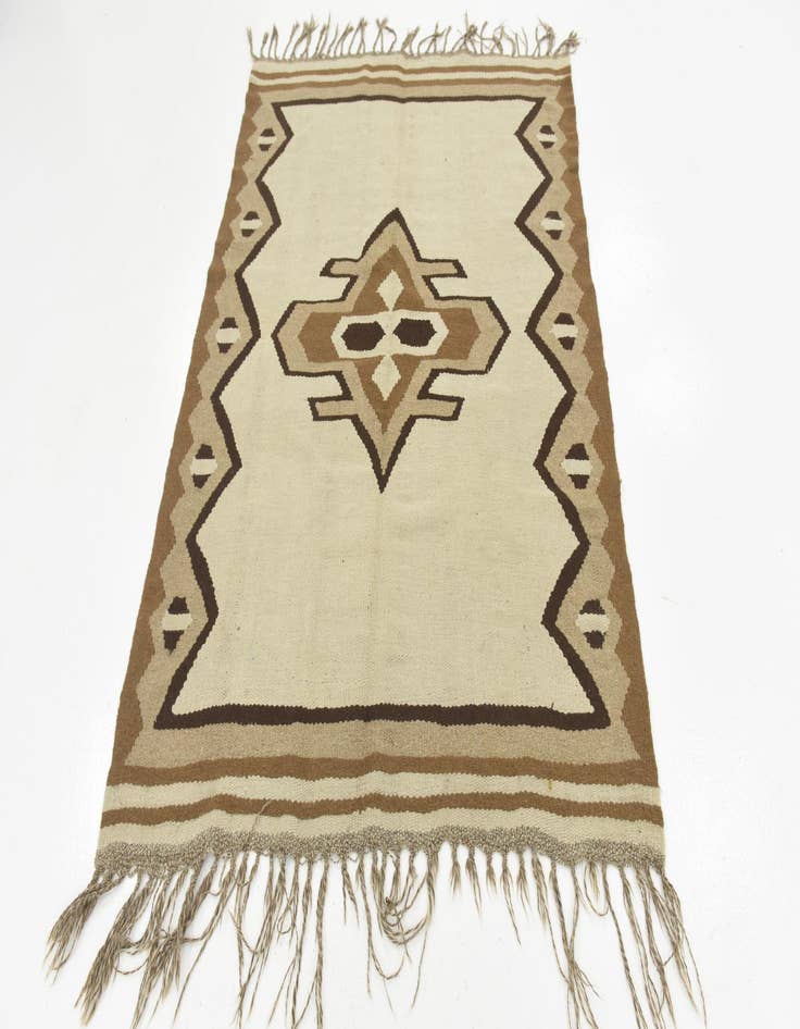 Detail image of  4' 7 x 6' 3  Hand Woven Kilim Fars Wool Rug