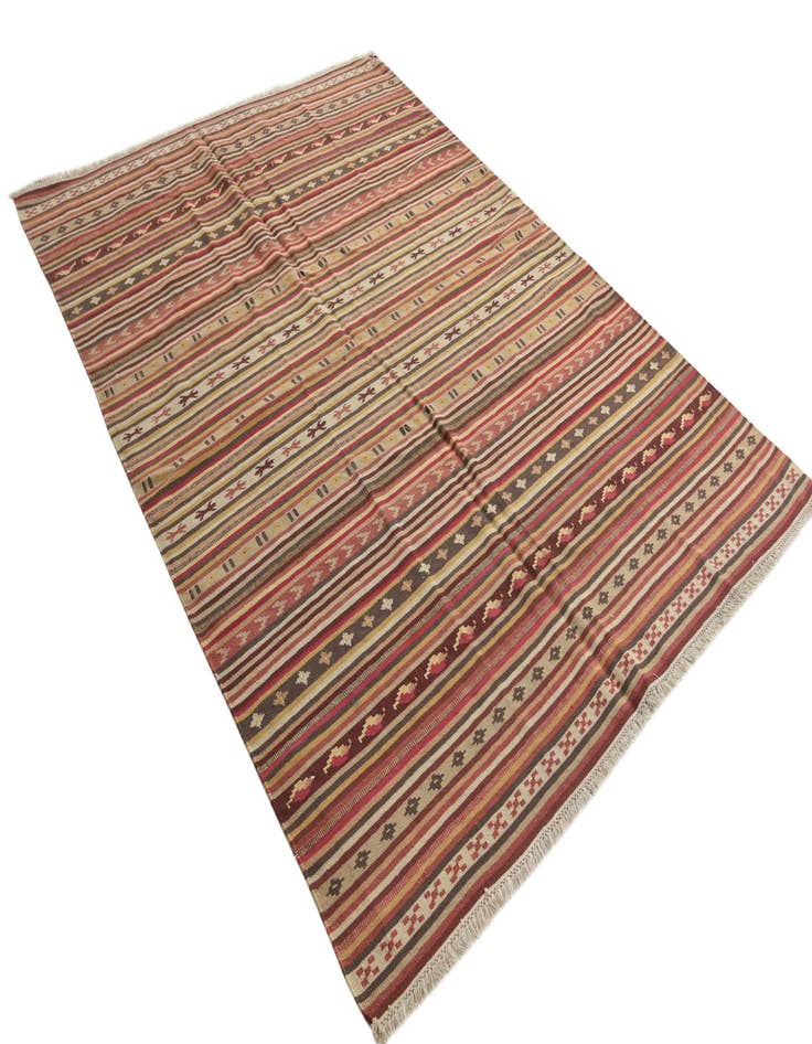 Detail image of  5' 7 x 7' 8  Hand Woven Kilim Fars Wool Rug