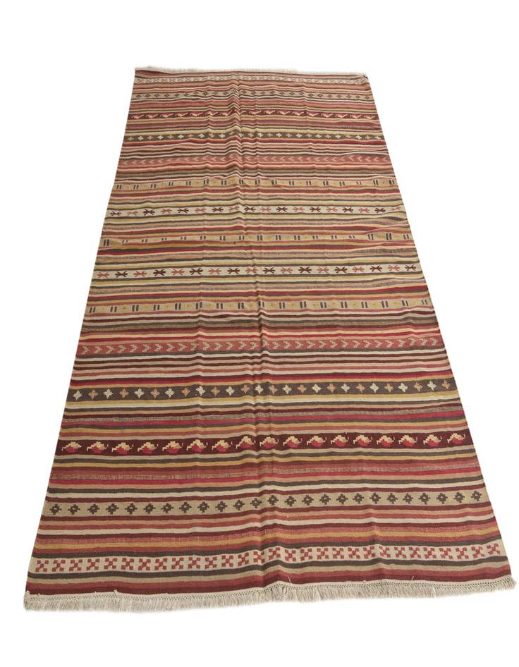 Detail image of  5' 7 x 7' 8  Hand Woven Kilim Fars Wool Rug