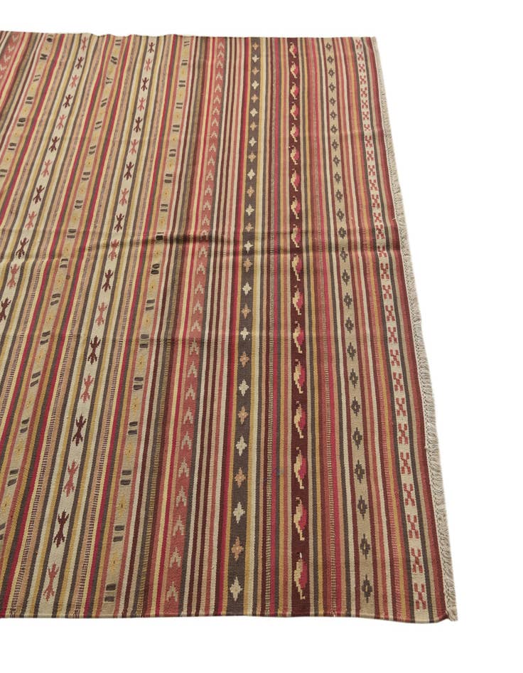 Detail image of  5' 7 x 7' 8  Hand Woven Kilim Fars Wool Rug