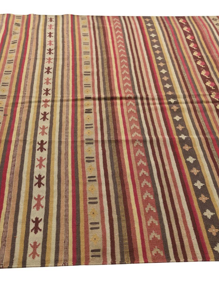 Detail image of  5' 7 x 7' 8  Hand Woven Kilim Fars Wool Rug