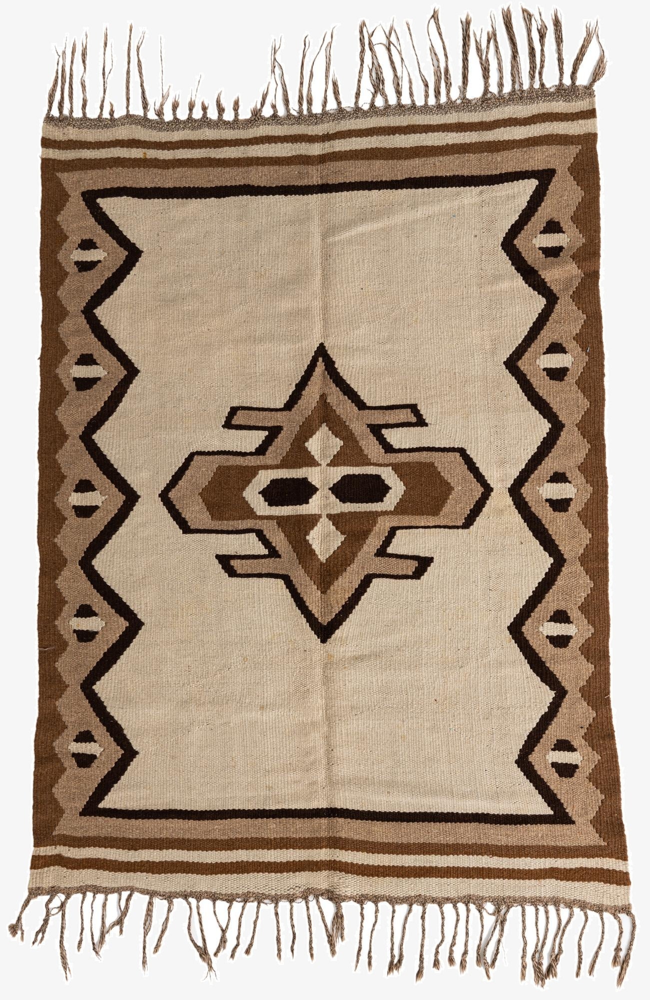  4' 7 x 6' 3  Hand Woven Kilim Fars Wool Rug