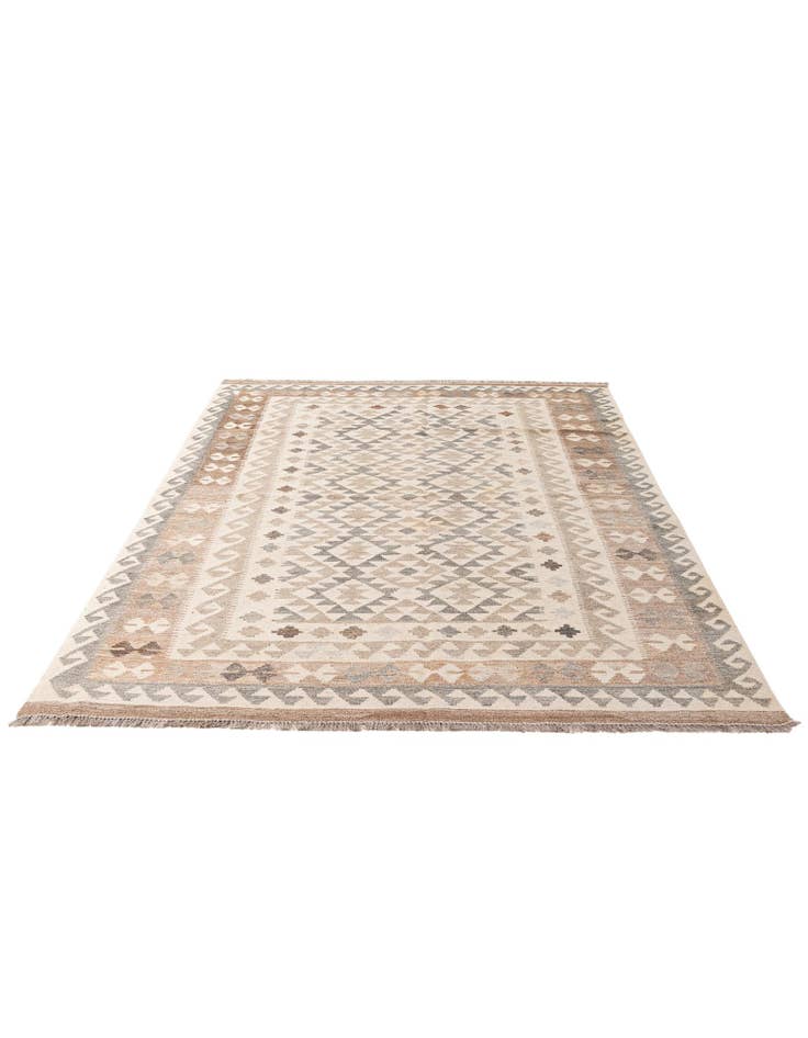 Detail image of  5' 7 x 7' 11  Hand Woven Kilim Maymana Wool Rug