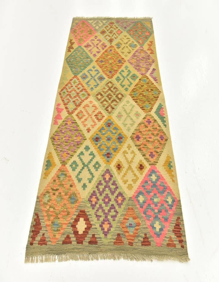 Detail image of  3' 4 x 5'  Hand Woven Kilim Maymana Wool Rug