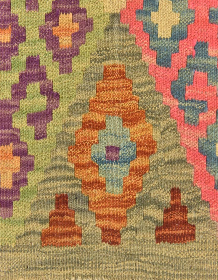 Detail image of  3' 4 x 5'  Hand Woven Kilim Maymana Wool Rug