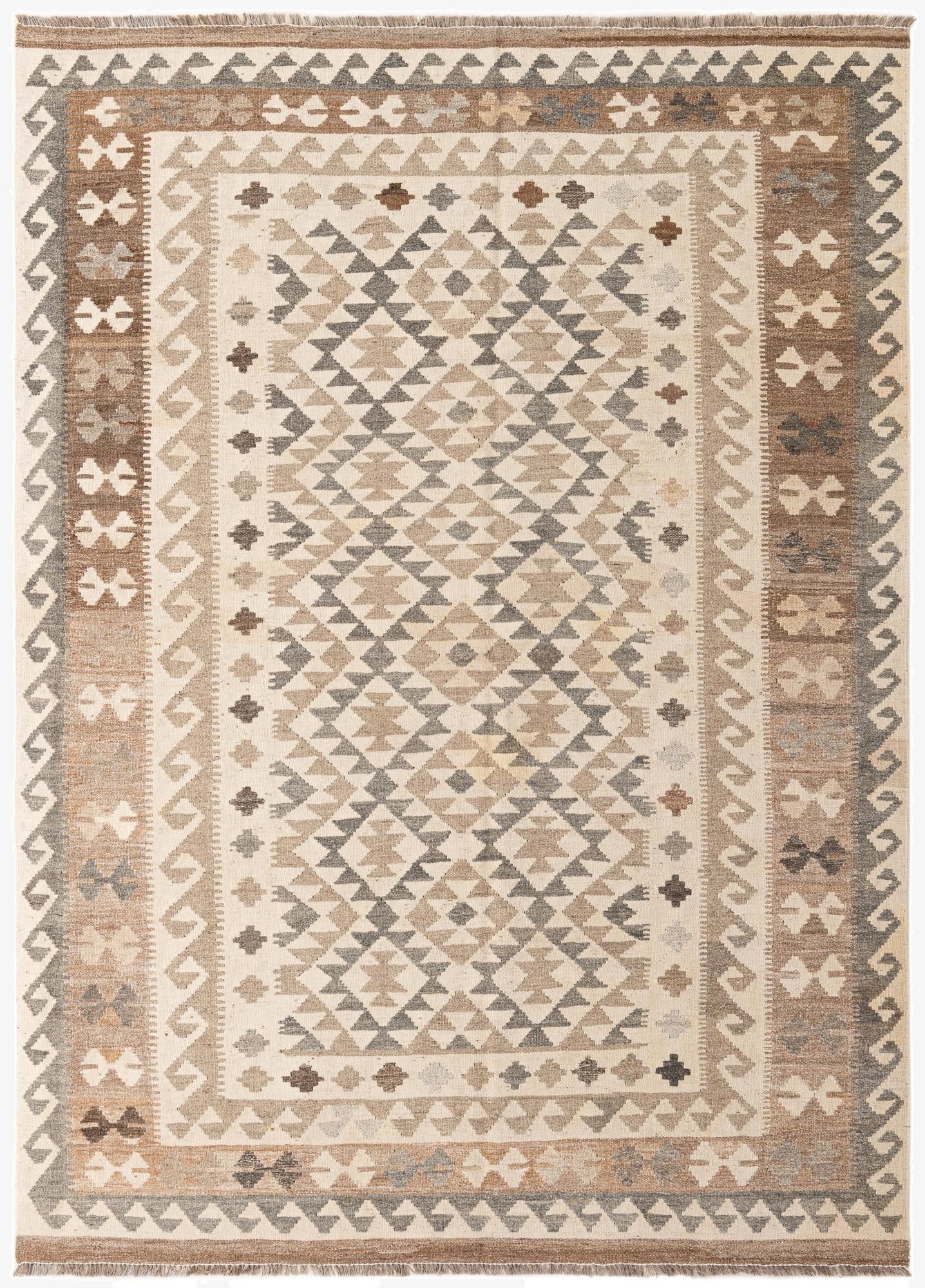  5' 7 x 7' 11  Hand Woven Kilim Maymana Wool Rug