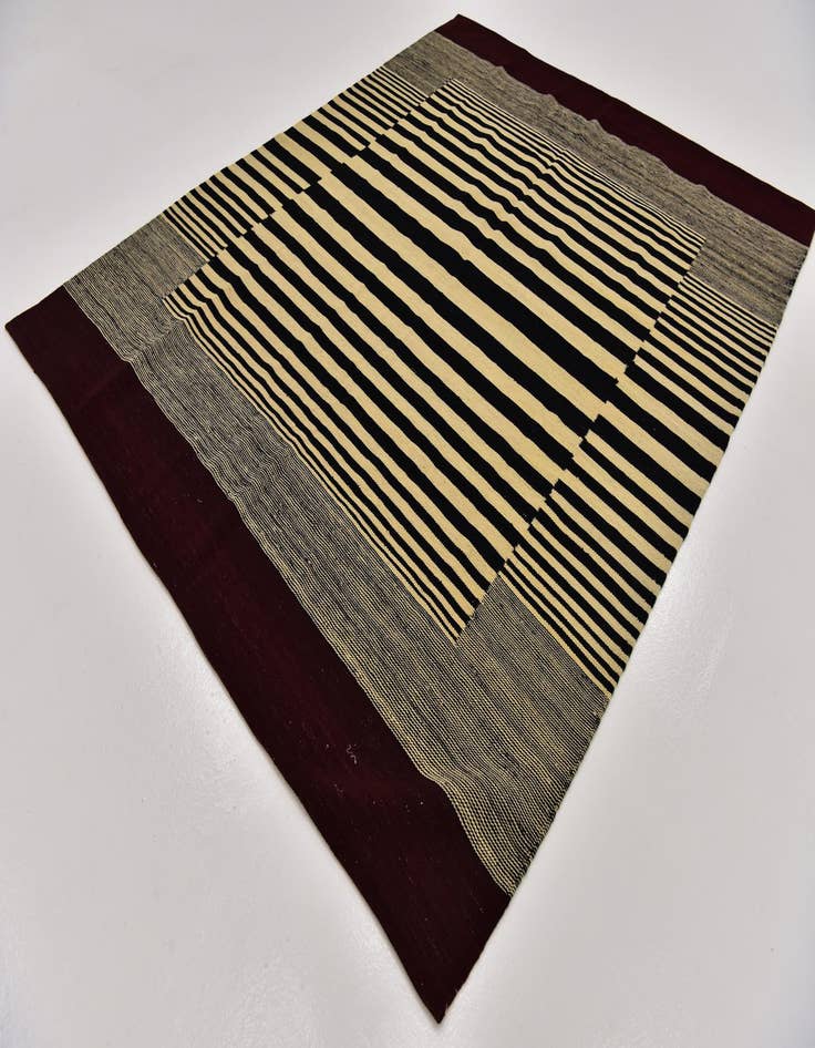Detail image of  6' x 7' 7  Hand Woven Kilim Modern Wool Rug