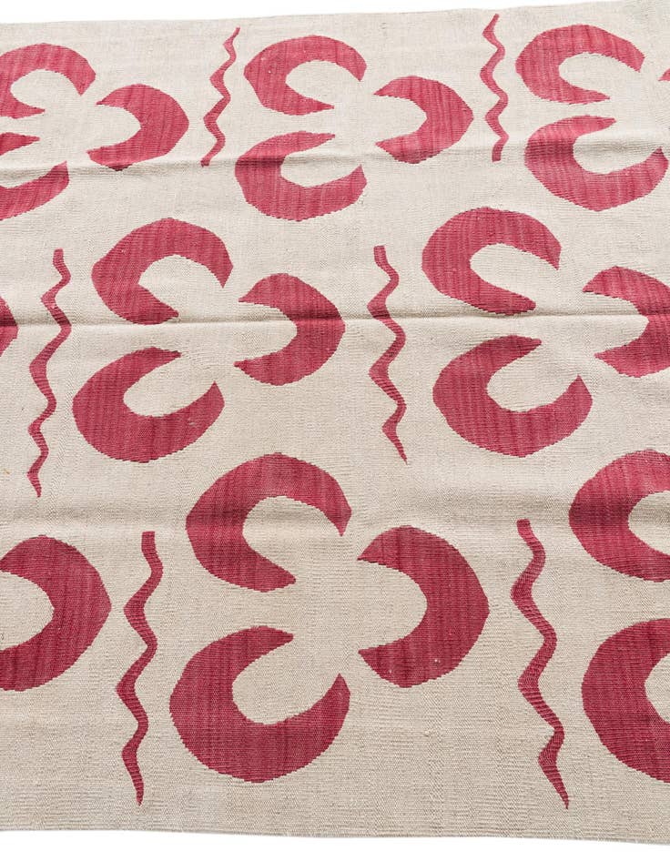 Detail image of  4' 6 x 6' 6  Hand Woven Kilim Modern Wool Rug