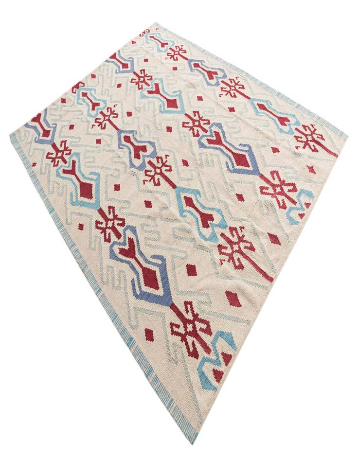 Detail image of  6' x 7' 4  Hand Woven Kilim Modern Wool Rug