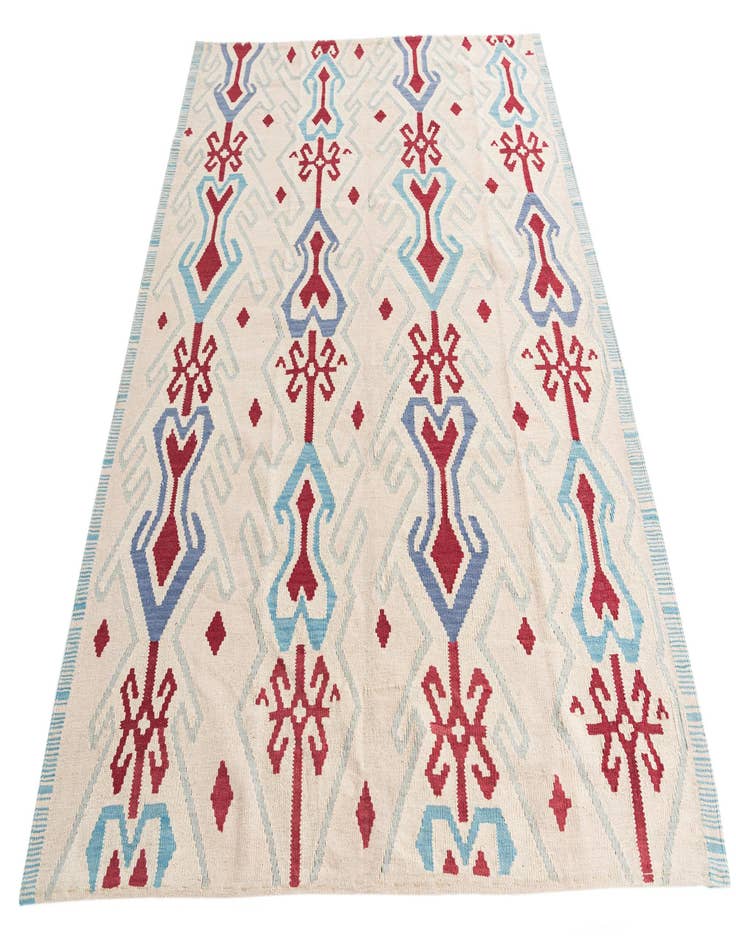 Detail image of  6' x 7' 4  Hand Woven Kilim Modern Wool Rug