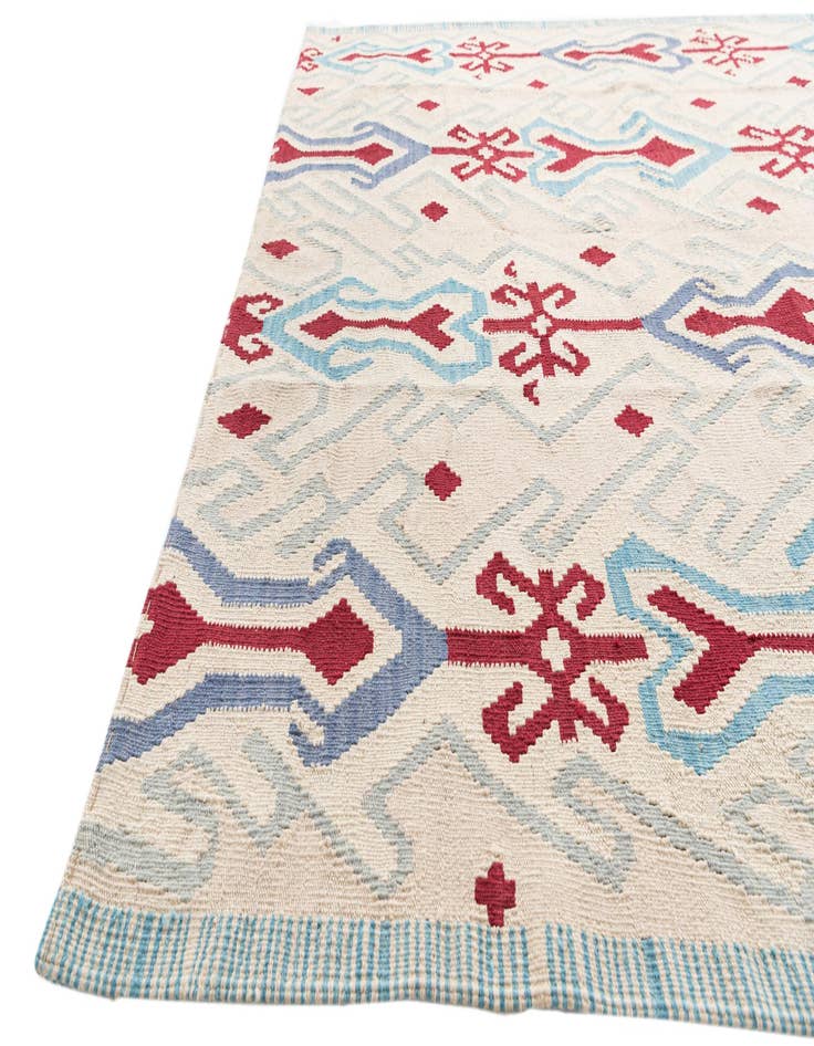 Detail image of  6' x 7' 4  Hand Woven Kilim Modern Wool Rug