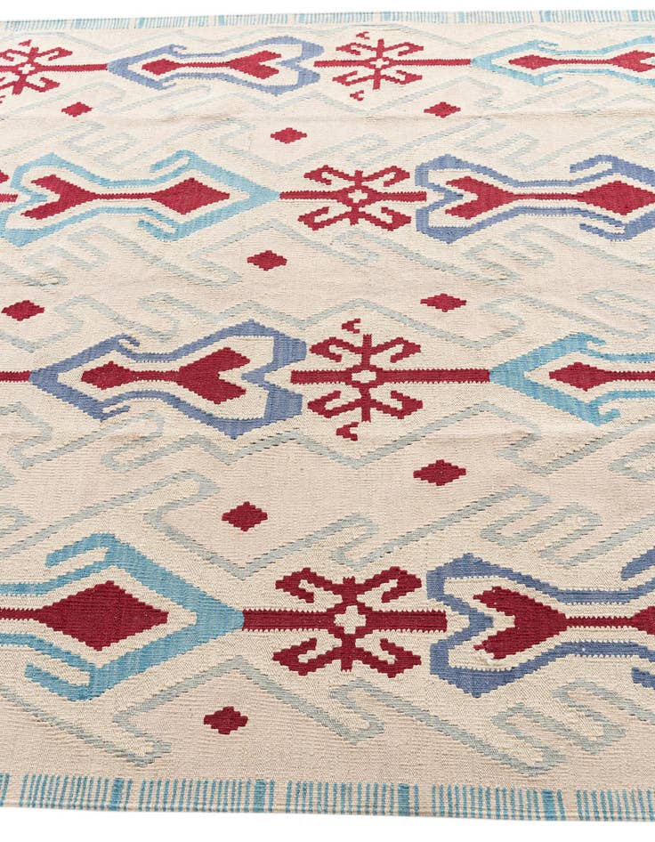 Detail image of  6' x 7' 4  Hand Woven Kilim Modern Wool Rug
