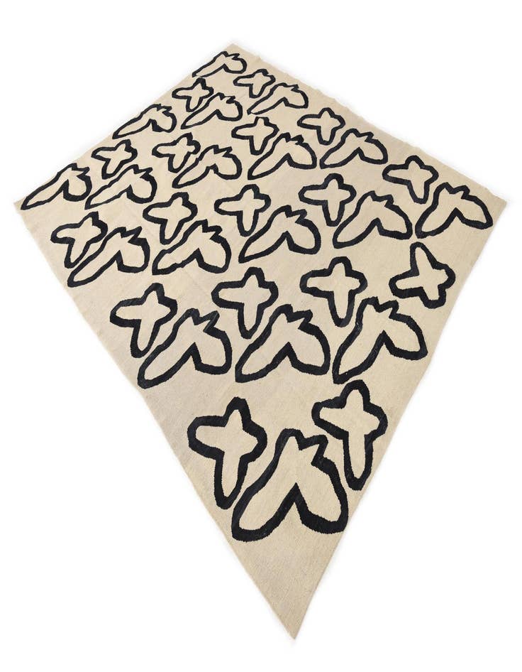 Detail image of  6' 5 x 7' 8  Hand Woven Kilim Modern Wool Rug