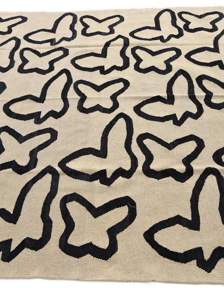 Detail image of  6' 5 x 7' 8  Hand Woven Kilim Modern Wool Rug