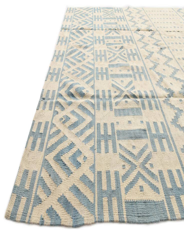 Detail image of  6' 8 x 9' 8  Hand Woven Kilim Modern Wool Rug
