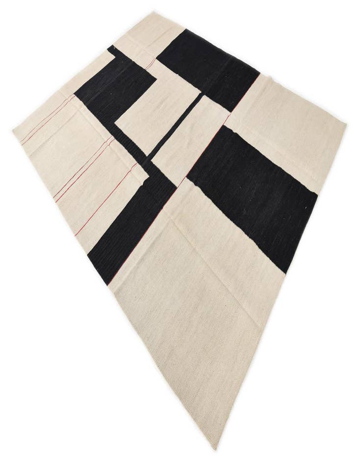 Detail image of  6' x 7' 8  Hand Woven Kilim Modern Wool Rug