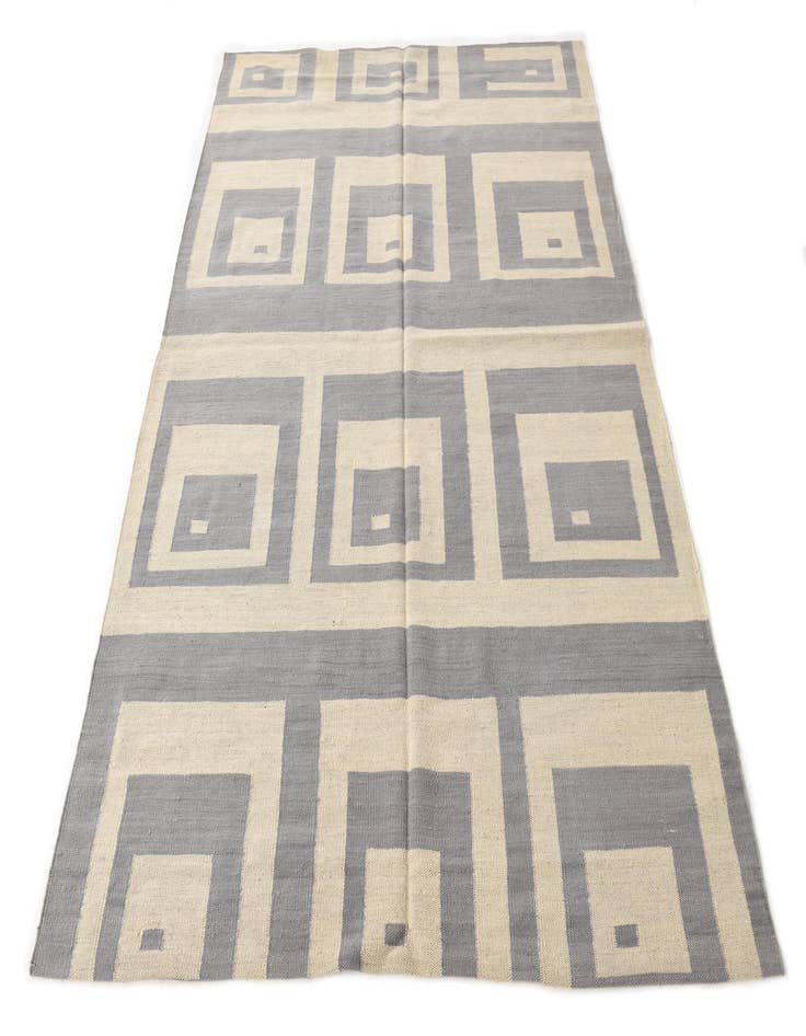 Detail image of  4' 11 x 6' 6  Hand Woven Kilim Modern Wool Rug