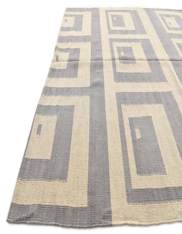 Detail image of  4' 11 x 6' 6  Hand Woven Kilim Modern Wool Rug