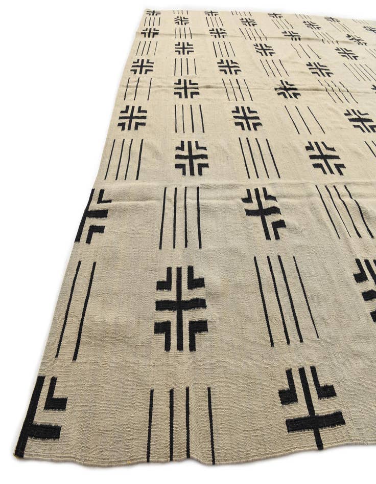 Detail image of  10' x 12' 8  Hand Woven Kilim Modern Wool Rug
