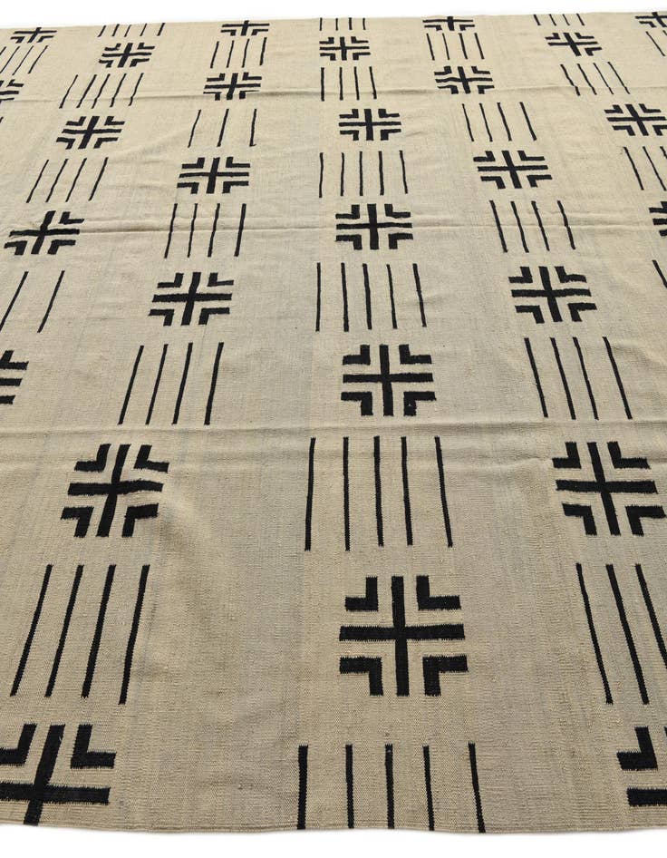 Detail image of  10' x 12' 8  Hand Woven Kilim Modern Wool Rug