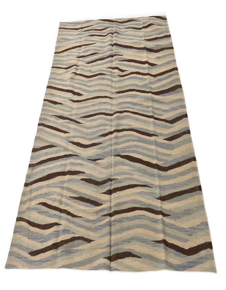 Detail image of  4' 8 x 5' 10  Hand Woven Kilim Modern Wool Rug