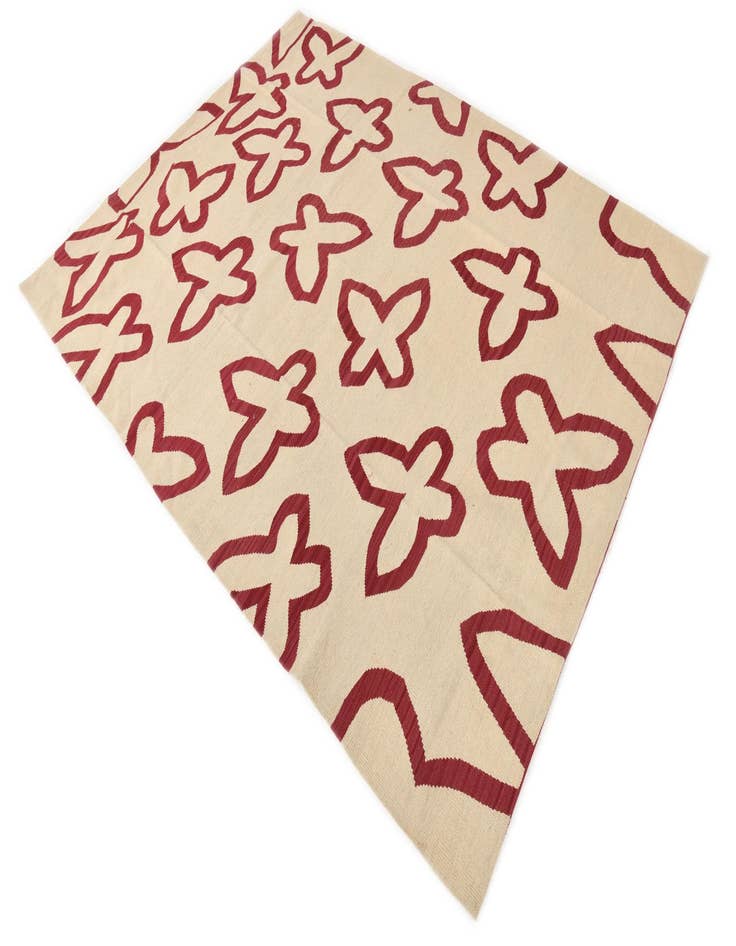 Detail image of  5' 10 x 7' 8  Hand Woven Kilim Modern Wool Rug