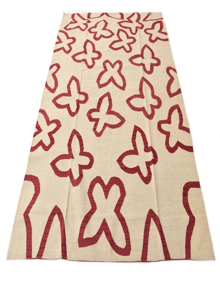 Detail image of  5' 10 x 7' 8  Hand Woven Kilim Modern Wool Rug