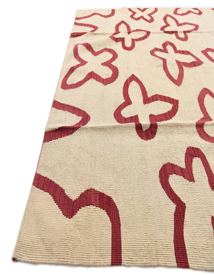 Detail image of  5' 10 x 7' 8  Hand Woven Kilim Modern Wool Rug