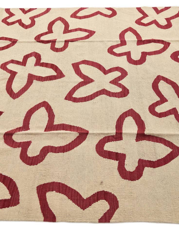 Detail image of  5' 10 x 7' 8  Hand Woven Kilim Modern Wool Rug