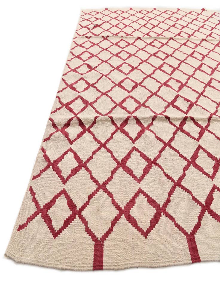 Detail image of  6' 11 x 9' 8  Hand Woven Kilim Modern Wool Rug
